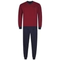 thumbnail image 1 of hajo conjunto de pijama para hombre - largo, puños, cuello en V, Klima-Light, mezcla de algodón Rojo XL (X-Large), 1 of 3