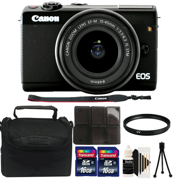Canon Eos M100 Mirrorless 24 2mp Digital Camera With Ef M 15 45mm Is Stm Lens And Complete Accessory Kit Walmart Com Walmart Com