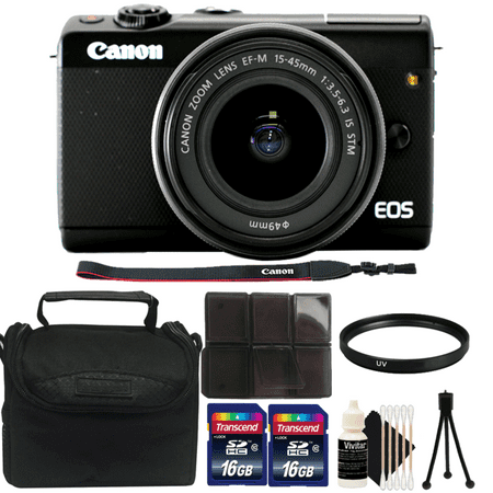 Canon EOS M100 Mirrorless 24.2MP Digital Camera with EF-M 15-45mm IS STM Lens and Complete Accessory