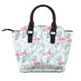 thumbnail image 2 of Zufioo Tropical Flamingo Print Leather Rivet Shoulder Bag, Microfiber PU Leather Adjustable Shoulder Strap Handbag, Ideal Gift for Women-One Size, 2 of 6