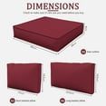 thumbnail image 4 of Kimunuk 14 Piece Outdoor Furniture Replacement Cushions, Fits 6-Seat Sectional Rattan Conversation Set, 4" Patio Water-Resistant Replacement Sofa Cushions, Liner&Cover, Burgundy, 4 of 7