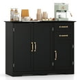thumbnail image 1 of Gymax 40'' Sideboard Buffet Cabinet Modern Kitchen Storage Organizer w/ 2 Drawers Black, 1 of 9