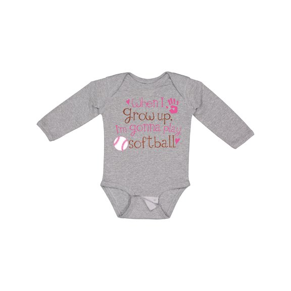 Inktastic Future Softball Player Girls Girls Long Sleeve Baby Bodysuit
