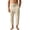 Khaki, variant on Migroa Men's Linen Capri Pants Casual Lightweight 3/4 Baggy Pants Drawstring Elastic Waist Beach Yoga Pants with Pockets Black L
