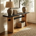 thumbnail image 4 of Longue Table Console Style Ferme - Table d'Entrée pour Sofa - MDF Noir et Brun, 4 of 7