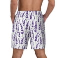 thumbnail image 4 of Uemuo Lavender Flowers Pattern Mens Swim Trunks Quick Dry Board Shorts with Mesh Lining, Stretch Beach Shorts Quick Dry No-Chafing Board Shorts-X-Large, 4 of 9