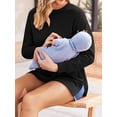 thumbnail image 2 of Weardear 3 Pack Maternity Shirts Womens Long Sleeve Split Side Tunic Tops Drop Shoulder T Shirt Casual Pregnancy Clothes, 2 of 6