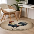 thumbnail image 4 of Early Rooster Round Area Rug 3Ft Washable Small Circle Rugs for Kitchen Entryway, Brown Spring Farmhouse Vintage Chicken Non-Slip Carpet Floor Mats Indoor Outdoor Carpet Runner Aesthetic Home Decor, 4 of 8