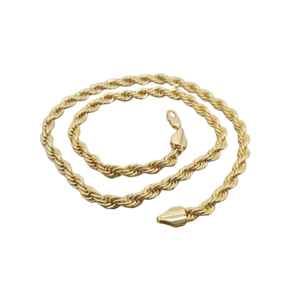 14K Yellow Gold Solid Rope Chain Necklace Diamond Cut Real Men Women MADE IN ITALYJewelry - 6.0mm 20 Inches