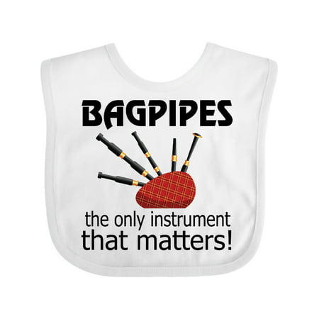 Inktastic Bagpipe Player Funny Music Joke Baby Bib Unisex, White