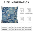 thumbnail image 6 of Heduofu Paisley Throw Pillow Cushion Cover, Inspired Floral Fashion Boho Art Illustration Print, Decorative Square Accent Pillow Case, 18" X 18", Teal Navy White, 6 of 6