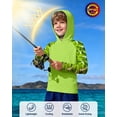 thumbnail image 3 of Sudadera con capucha Rash Guard DRONIRING para niños UPF 50+, color verde lima, 3 of 6