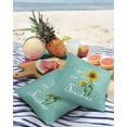 thumbnail image 3 of Pack of 2 Outdoor Pillow Covers, You Are May Sunshine Sunflower Teal Green Waterproof Square Throw Pillowcase Cushion Decorative Pillow Covers for Couch Patio Tent, 24x24 in, 3 of 6