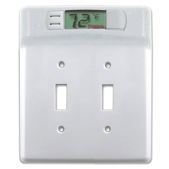 Double Wall plate Digital Thermometer (White) Toggle  Monitor Room Temperature 22100 platepals