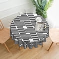 thumbnail image 2 of ZNDUO Cross Black Stripes Pattern Round Tablecloth, Anti-fouling and Anti-wrinkle Washable Polyester Table Cloth, 60 inch, 2 of 8