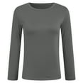 thumbnail image 6 of vigerkar Women Crewneck Loose Fit Shirt Long Sleeve Casual T Shirts Basic Top Tees (Grey, L), 6 of 6
