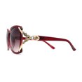 thumbnail image 3 of Womens Rhinestone Bling Ribbon Arm Butterfly Plastic Sunglasses Burgundy Smoke, 3 of 4