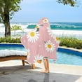 thumbnail image 6 of Daisy Floral Kids Hooded Beach Towel Baby Bath Poncho Towels with Hood Absorbent 50"x23.5" for Pool Swimming, 6 of 7
