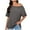 Gray, variant on YUGYXL Womens Off The Shoulder Tops Boat Neck Short Sleeve Shirts Summer Trendy Party Blouses Army Green XL