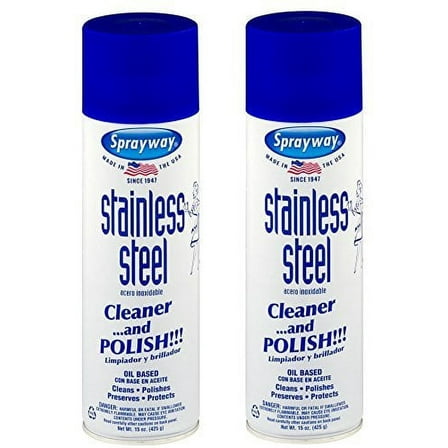 Sprayway SW841 Aerosol Stainless Steel Polish & Cleaner, 15 oz 15 oz can, Pack of 2