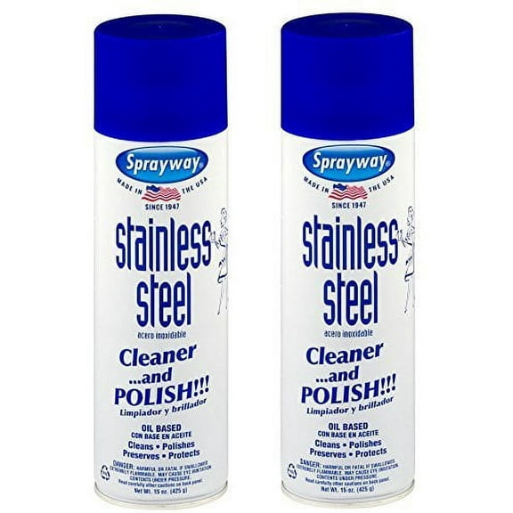 Sprayway SW841 Aerosol Stainless Steel Polish & Cleaner, 15 oz 15 oz can, Pack of 2