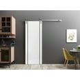 thumbnail image 5 of Sturdy Barn Door 24 x 80 inches | Planum 0016 White Silk with Frosted Glass | Stainless Steel 6.6FT Rail Hangers Heavy Set | Solid Panel Interior Doors, 5 of 6