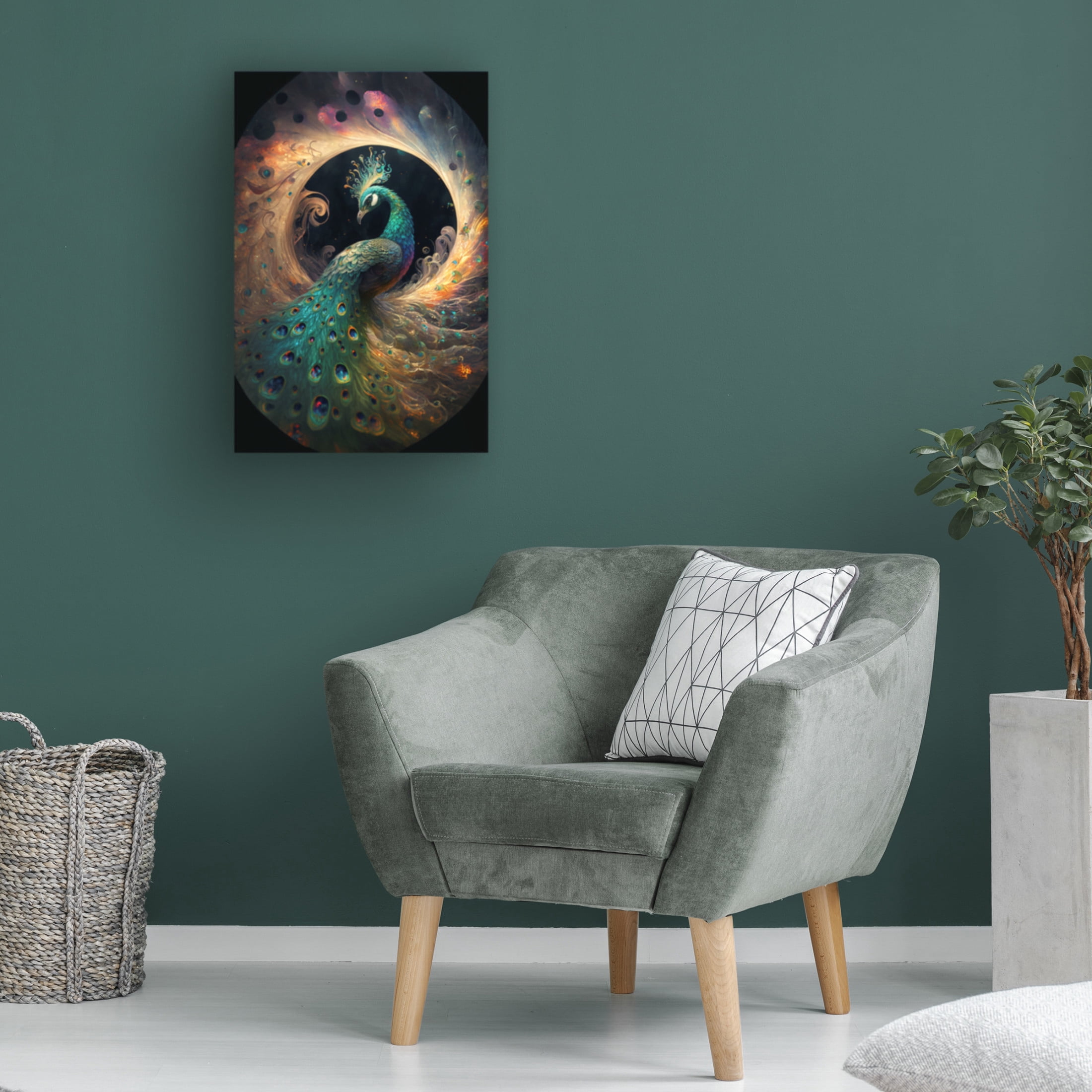 Canvas Wall Art - Ray Heere 'Proud Peacocks 11' Wall Art for Living Room, Bedroom, or Office Décor by Trademark Fine Art - 12 x 19 Inches