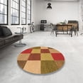 thumbnail image 4 of Ahgly Tapis de Zone Carré Jaune Transitionnel Lavable en Machine, 5 Pieds Carré, 4 of 7