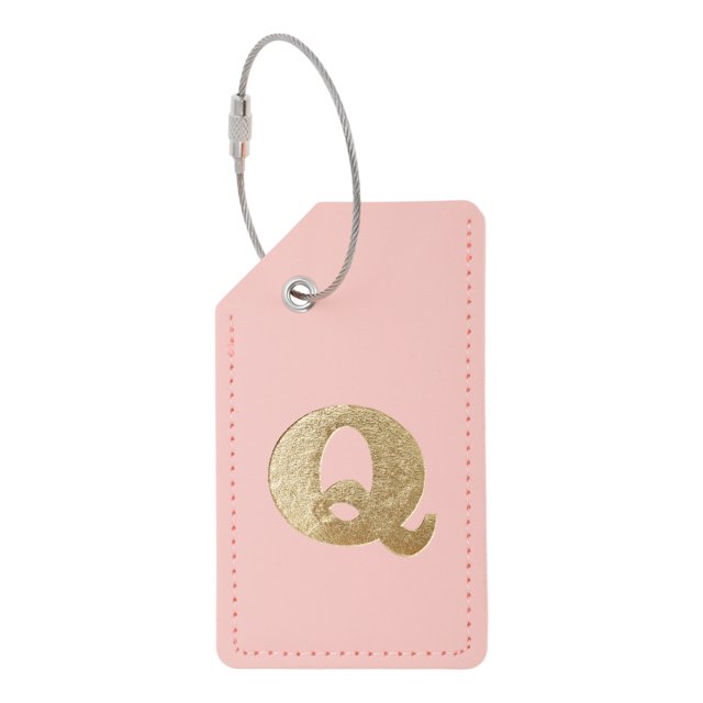 Ofertas Únicas 1 Pc Etiqueta de Equipaje Letra Q para Viajar Rosa PU