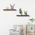 thumbnail image 6 of Modern Floating Shelves Set of 2 Thick 3 Inches Wide Wall Mounts for Kitchen Living Room Bedroom and Bathroom Natural Paulownia Wood Smart Display, 6 of 6