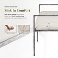 thumbnail image 4 of Lalia Modern Upholstered 59-inch Hammered Metal Accent Bench, Gunmetal, 4 of 13