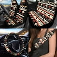 thumbnail image 2 of Uorisanigo Horse Aztec 10 Pieces Cars Seat Covers Full Set with Steering Wheel Cover and Car Water Cup Coaster Car Seat Belt Pad Cover and Keychains Comfortable Elastic Suitable for Cars, SUVs, 2 of 7