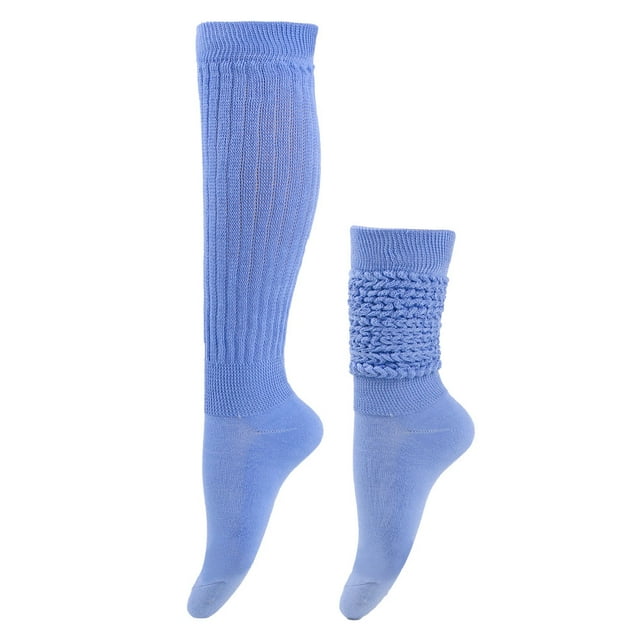 kurtrusly 2pcs Polyester Breathable Slouch Socks Sweat-absorbing And Quick-drying Durable Breathable Fabric Sky Blue 1Set