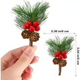 thumbnail image 2 of Bacucine 12 Pcs Baies de Noël Pommes de Pin Pics Floraux Artificiels Guirlande d'Hiver Décorations de Noël avec Baies Rouges Aiguille de Pin pour Bricolage Table Foyer Bar Fête Décor des Fêtes, 2 of 7