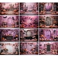 thumbnail image 2 of Photography Background Pink Halloween Pumpkin Bat Girls Birthday Party Cake Smash Portrait Decor Backdrop Photo Studio, 2 of 7
