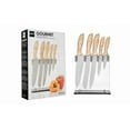 thumbnail image 1 of 6-Piece Kitchen Knife Set with Wood Grain Handles and Acrylic Stand – Seville Collection, 1 of 6