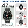 thumbnail image 2 of ASTRAEA Screen Protector Case for Samsung Galaxy Watch Ultra 47mm, Hard PC Bumper Built-in Glass Film Full Cover Anti Scratch, Titanium Gold, 2 of 8