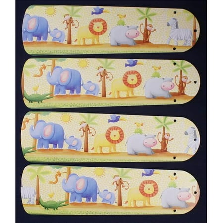 

Ceiling Fan Designers 42SET-KIDS-BJN 42 in. New Baby Nursery Jungle Animals Ceiling Fan Blades