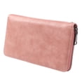 thumbnail image 2 of Cartera larga mujer Nikou bloqueo NFC RFID tarjetero piel sintética correa de transporte rosa, 2 of 15