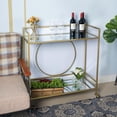 thumbnail image 2 of ABBSR Modern Gold Bar Cart on Wheels,Mobile Serving Cart with Storage Shelves for Kitchen,Industrial Use, 2 of 8