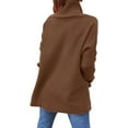 thumbnail image 2 of Femmes Col Roulé Pulls Oversize 2034 Automne Longue Batwing Manches Renversé Ourlet Tunique Pull Pull Tricot Tops, 2 of 4