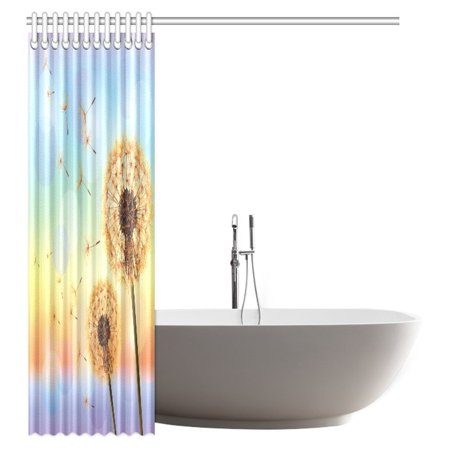 Rylablue Dandelion Decorations Shower Curtain Dandelion Floral Rainbow Colors Colorful Sunset Sky Bathroom Decor Shower Curtain Set With Hooks 60x72 Inches Walmart Canada