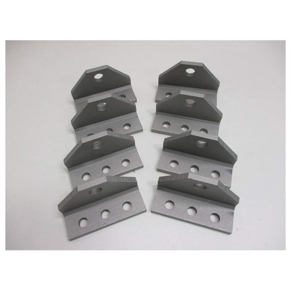 Boat Trailer Swivel Brackets - 8 Pack - Aluminum Pontoon Bolster Bunk Board Adjusters - Heavy Duty - 3/8" & 1/2" Bolt Holes - Trailer Parts & Accessories Silver