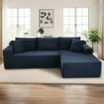 thumbnail image 2 of Muumblus Modular Sectional Sofa, Oversized L-Shape Cloud Couch, Modern Corduroy Sleeper Couches for Living Room, No Assembly Required, Blue (Right Facing Chaise), 2 of 11