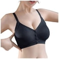 thumbnail image 3 of NIEWTR Front Closure Wireless Bras for Women No Underwire Compression Support Adjustable Straps Everyday Comfort Bra(Black,L), 3 of 7