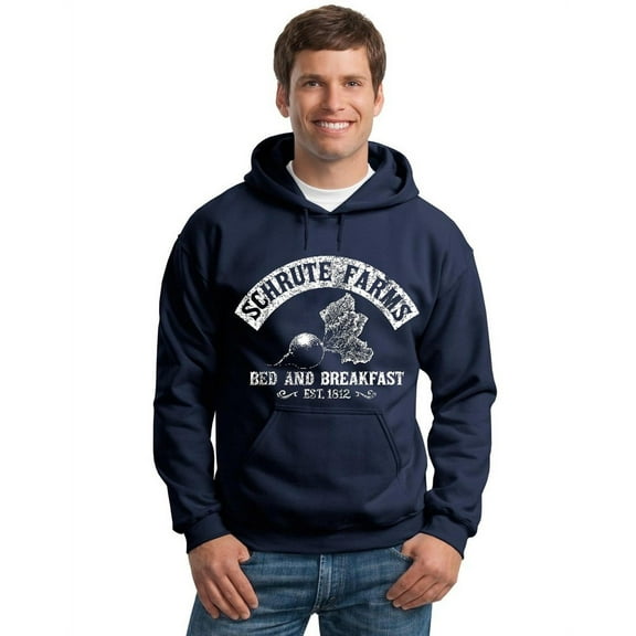 P&B Schrute Farms Beets Bed & Breakfast Funny Hooded Sweatshirt, XL, Navy