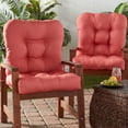 thumbnail image 3 of Greendale Home Fashions Outdoor Tufted 42'' x 21'' Chair Cushion, Set of 2, Coral, 3 of 9