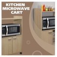 thumbnail image 2 of Ayla Microwave Cabinet with Storage and Upper Shelf for Kitchen Appliances - 2 Door Cabinet Kitchen Storage Cart - Wood Kitchen Cart with Lockable Castors Wheels - Beech, 2 of 7