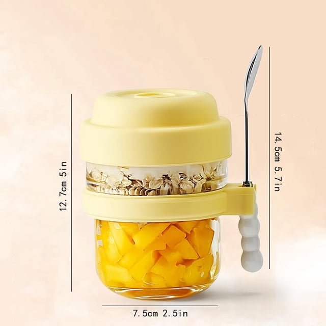 Kilougeis Cereal Cups Breakfast Containers with Spoons with Lids Reusable Bottles Leak Proof Grain Containers Refrigerator Storage Bowls Suitable for Breakfast Storage Hot Sale