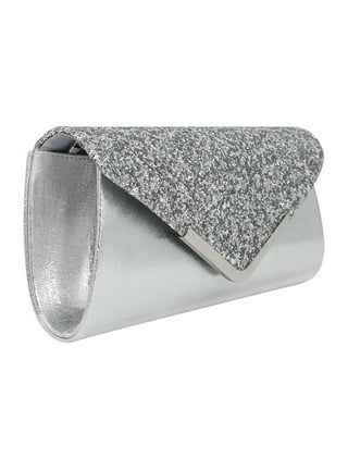 Rhinestone Silver Bag for Women Evening Handbag Glitter Diamante Clutch Bag  for Wedding Party,Silver